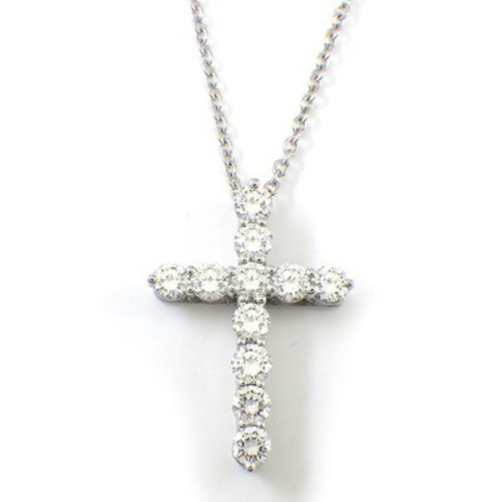 Tiffany Cross Small Diamond Necklace Platinum